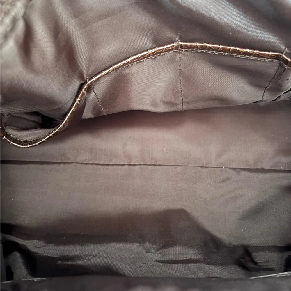 Bath Body Works Brown Carry On Faux Croccodile Duffle 20